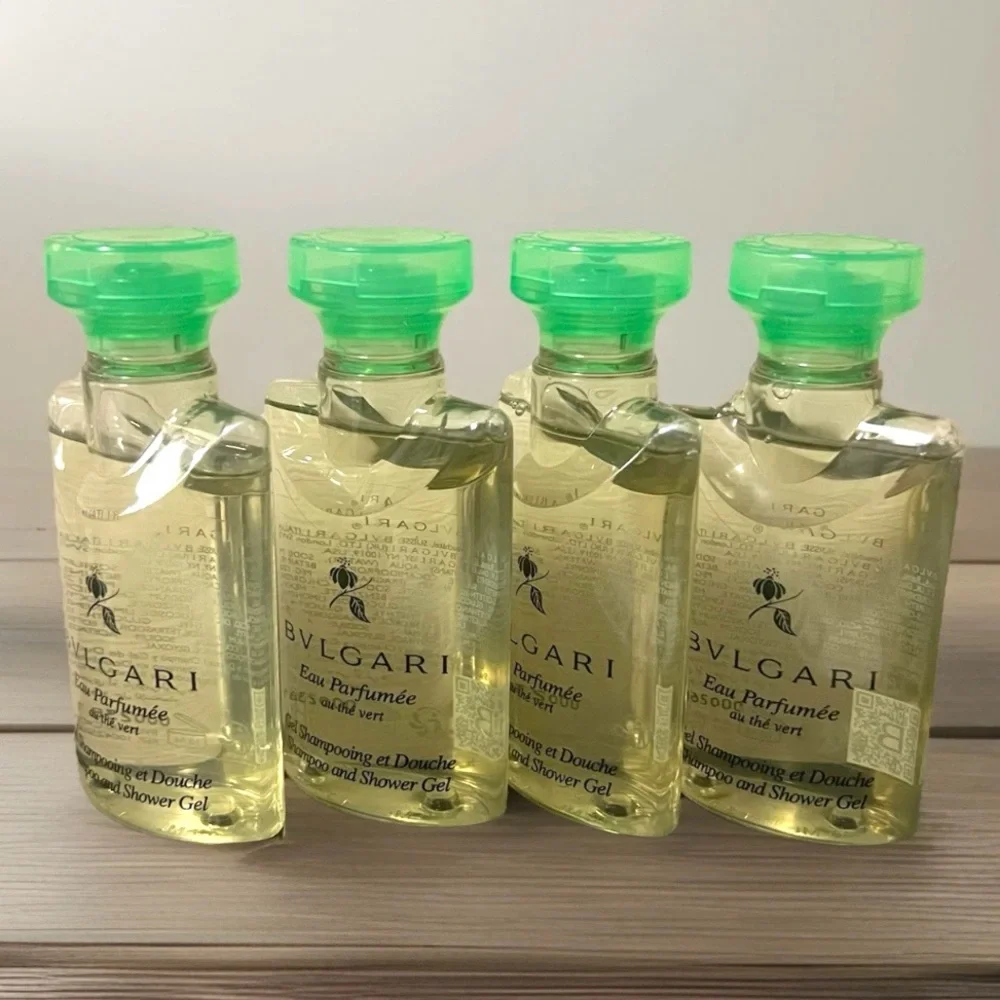 BVLGARI Au The Vert green tea Shampoo & Shower Gel 1.3oz Set Of 4